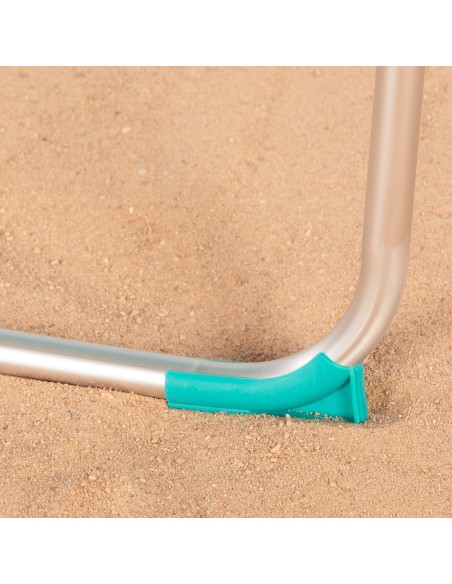 Chaise de plage haute fixe turquoise 48x50x88 cm turquoise avec pochette