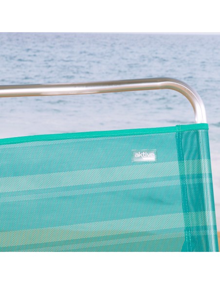 Chaise de plage haute fixe turquoise 48x50x88 cm turquoise avec pochette