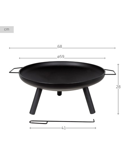 Brasier d'extérieur portable Ø59 cm avec tisonnier