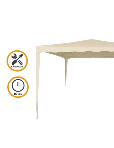 Tonnelle de jardin amovible 300x300x240 cm crème