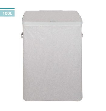 Panier à linge Max Home, 100 litres, gris clair, 2... 2