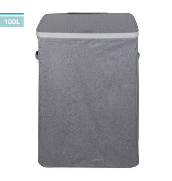 Panier à linge Max Home, 100 litres, gris foncé, 2... 2