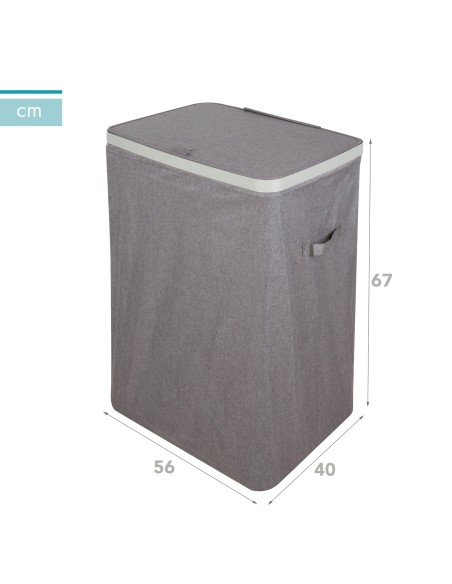 Panier à linge Max Home, 100 litres, gris foncé, 2 compartiments avec sacs amovibles