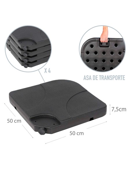 Base de parasol rechargeable carrée 4 pcs.