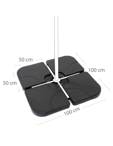 Base de parasol rechargeable carrée 4 pcs.