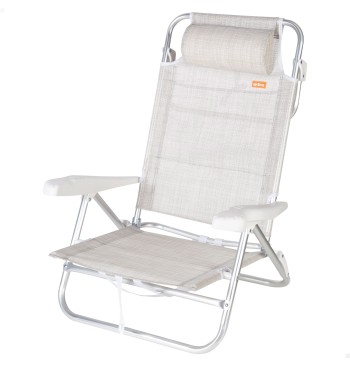 Chaise de plage basse multiposition 47x49x82 cm Ibiza