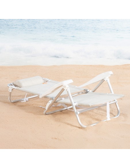 Chaise de plage basse multiposition 47x49x82 cm Ibiza