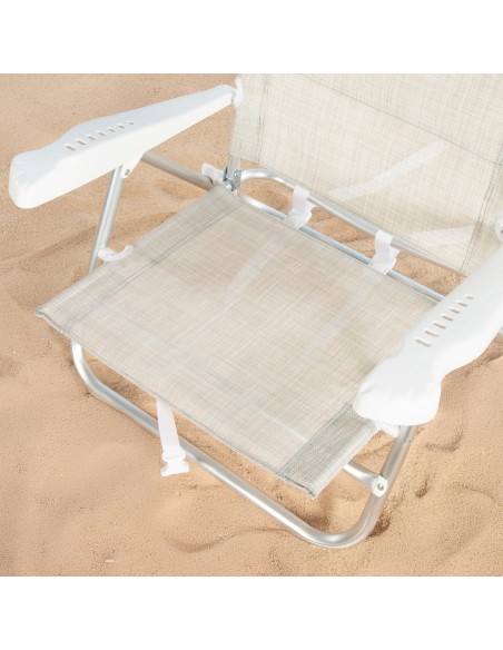 Chaise de plage basse multiposition 47x49x82 cm Ibiza
