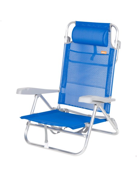 Chaise de plage basse multiposition 47x49x82 cm Gomera