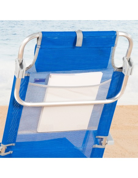 Chaise de plage basse multiposition 47x49x82 cm Gomera