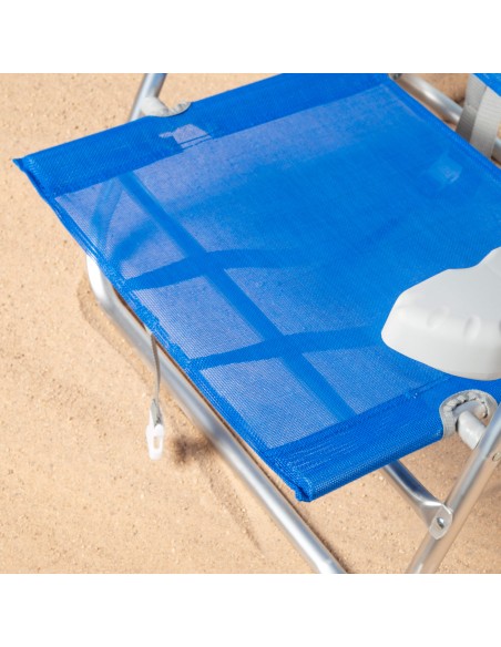 Chaise de plage basse multiposition 47x49x82 cm Gomera