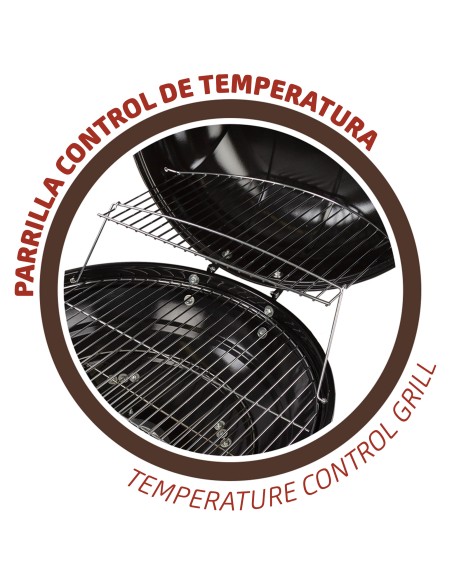 Barbecue à charbon rond portable avec couvercle