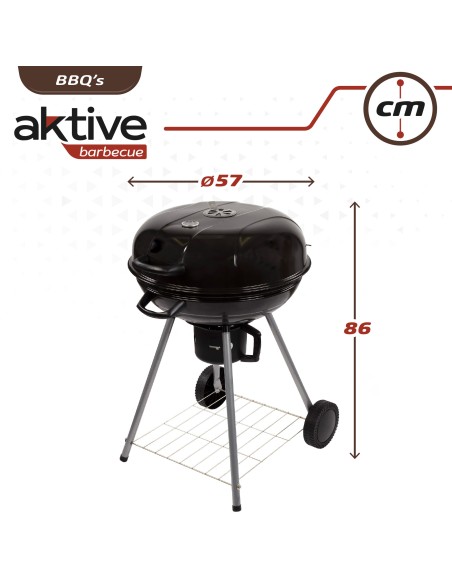Barbecue à charbon rond portable avec couvercle