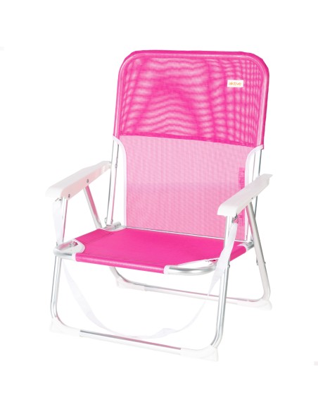 Chaise de plage fixe pliante 44x40x72 cm fuchsia