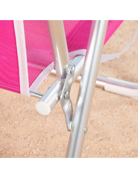 Chaise de plage fixe pliante 44x40x72 cm fuchsia