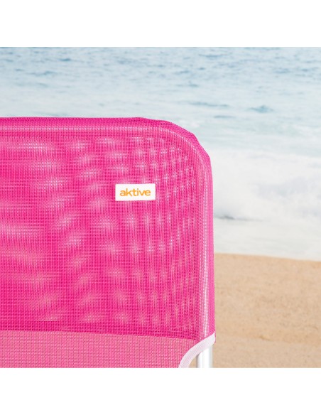 Chaise de plage fixe pliante 44x40x72 cm fuchsia