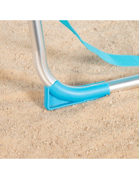 Chaise de plage pliante fixe 44x40x72 cm bleu