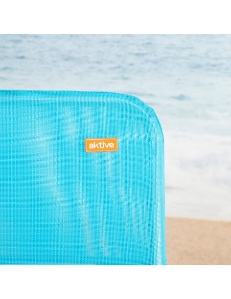 Chaise de plage pliante fixe 44x40x72 cm bleu