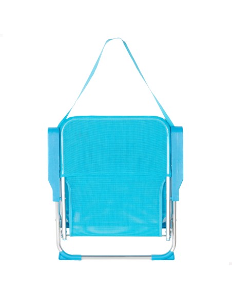 Chaise de plage pliante fixe 44x40x72 cm bleu