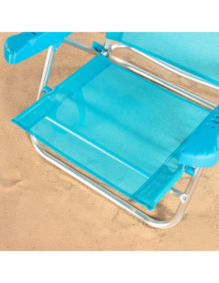 Silla playa baja multiposición 47x49x82 cm azul