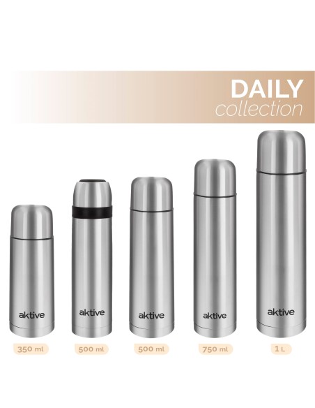 Bouteille thermos 350 ml en acier inoxydable avec bouchon à vis anti-fuites