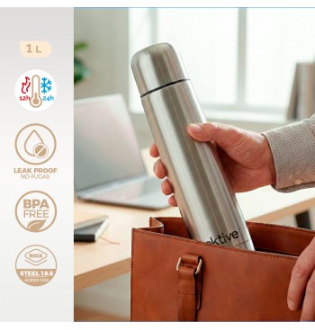 Thermos 1 L bouchon à vis en acier inoxydable doseur... 2
