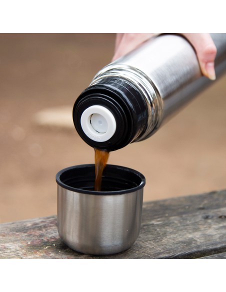 Thermos 1 L bouchon à vis en acier inoxydable doseur anti-fuite