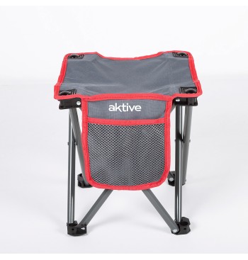 Tabouret de camping pliant en acier robuste avec poche 2
