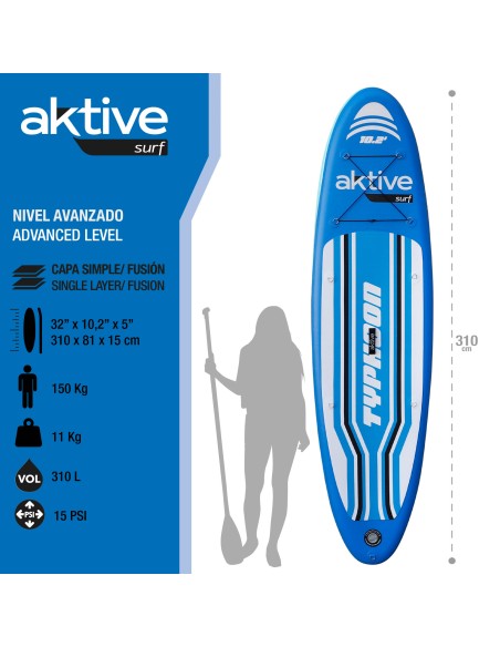 Planche de paddle surf gonflable 10,2'' de niveau avancé