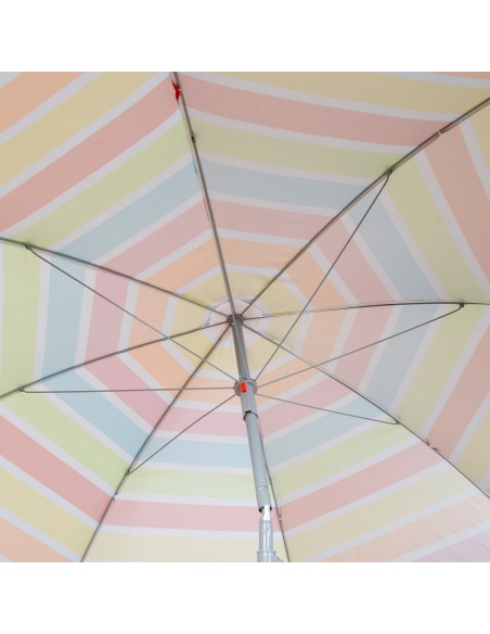 Parasol de plage 8 tiges 220 cm rayé couleurs