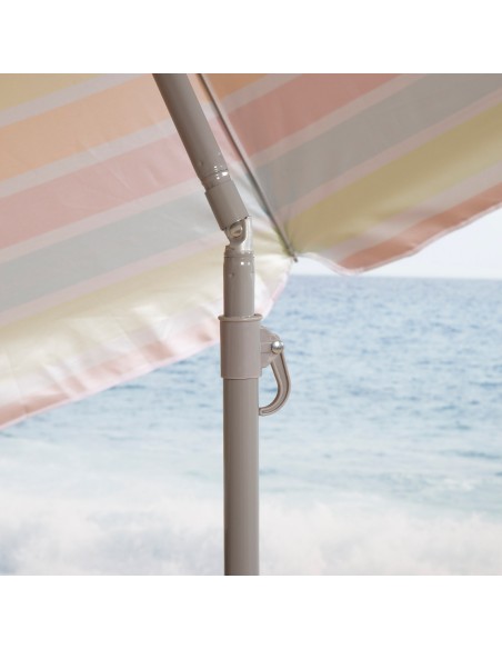 Parasol de plage 8 tiges 220 cm rayé couleurs