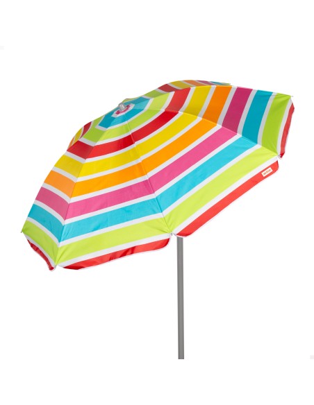 Parapluie de plage 8 tiges 180 cm rayé couleurs