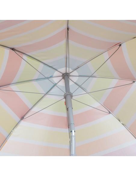 Parapluie de plage 8 tiges 180 cm rayé couleurs