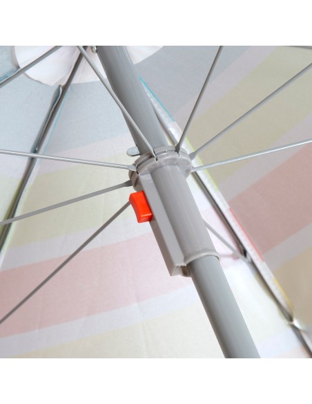 Parapluie de plage 8 tiges 180 cm rayé couleurs