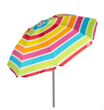 Parasol de plage 8 tiges 160 cm rayé couleurs