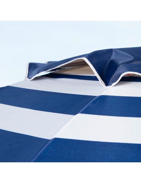 Parapluie de plage coupe-vent 8 tiges 220 cm rayures marinières
