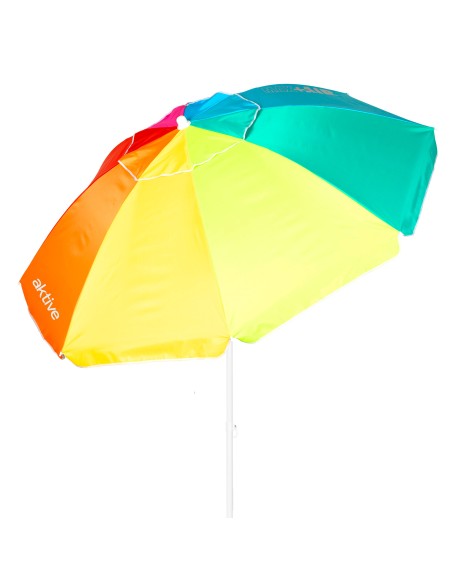 Parapluie de plage coupe-vent 8 tiges 200 cm multicolore