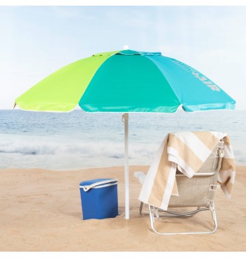 Parapluie de plage coupe-vent 8 tiges 200 cm multicolore 2