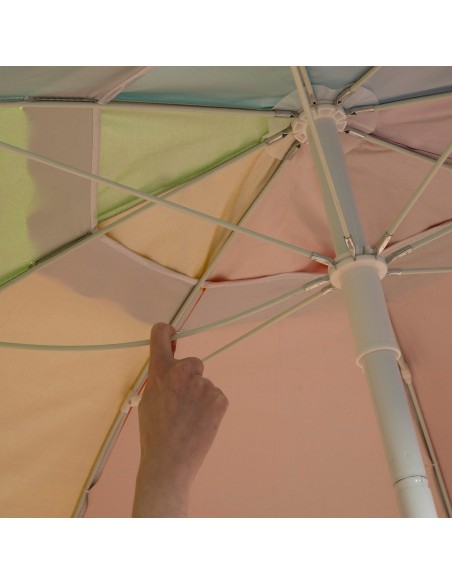 Parapluie de plage coupe-vent 8 tiges 200 cm multicolore