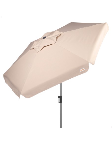 Grand parasol de jardin inclinable coupe-vent 230 cm UV50 ivoire