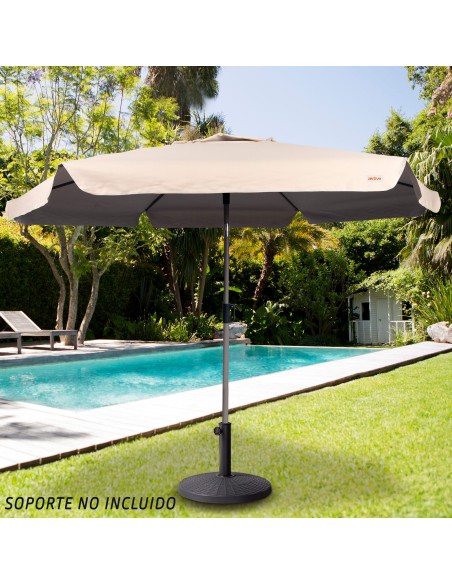 Grand parasol de jardin inclinable coupe-vent 230 cm UV50 ivoire