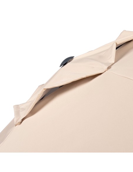 Grand parasol de jardin inclinable coupe-vent 230 cm UV50 ivoire