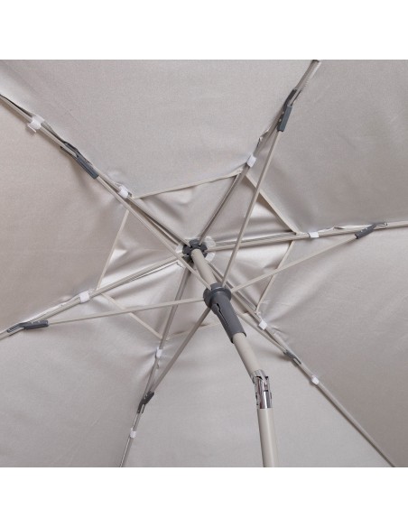 Grand parasol de jardin inclinable coupe-vent 230 cm UV50 ivoire