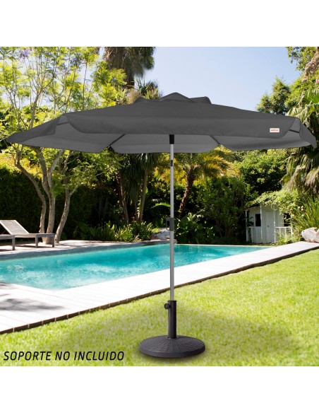 Grand parasol de jardin inclinable coupe-vent 230 cm UV50 anthracite