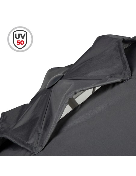 Grand parasol de jardin inclinable coupe-vent 230 cm UV50 anthracite