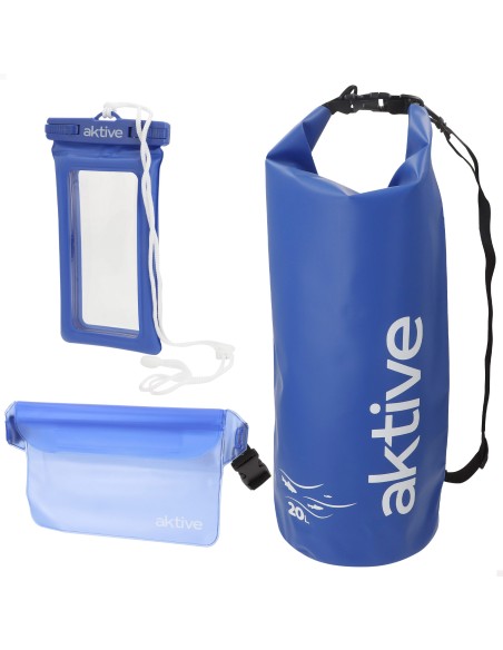 Lot de sacs étanches comprenant un sac de 20 L, une sacoche banane et un support pour téléphone portable