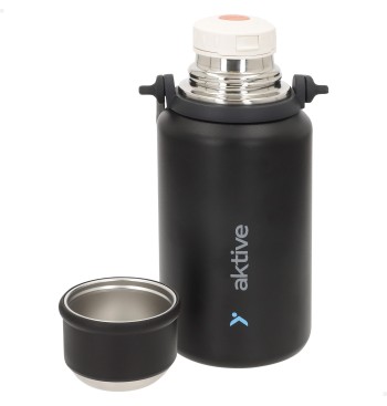 Bouteille isotherme noire de 900 ml en acier inoxydable...