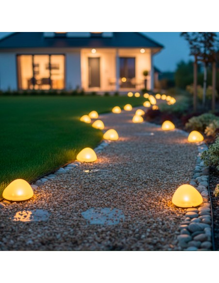 Projecteur solaire LED effet pierre, 5 lumens