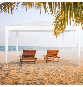 Tonnelle jardin amovible 300x300x250 cm blanc 2