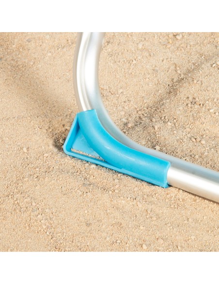 Chaise de plage haute multipositions 48x60x90 cm bleu